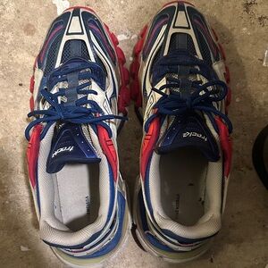 Balenciaga Blue and Red Athletic Shoes